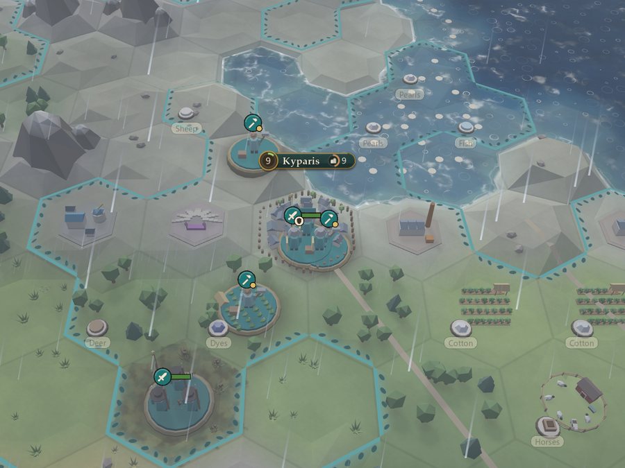 Rain over fields and cities